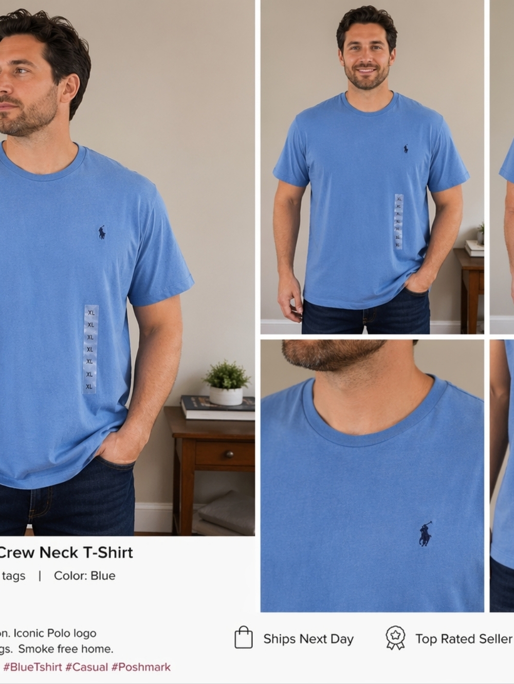Polo by Ralph Lauren Men’s Classic Crew Neck T-Shirt - Blue
